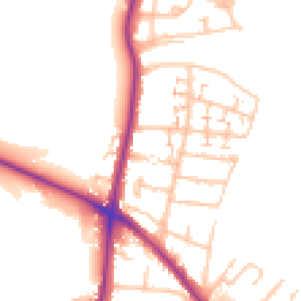 Daytime road noise heatmap for E4 7PZ