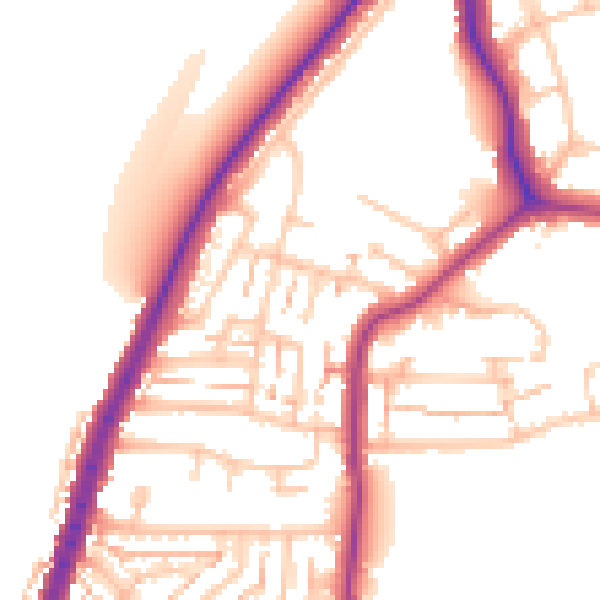 Daytime road noise heatmap for E4 7SQ