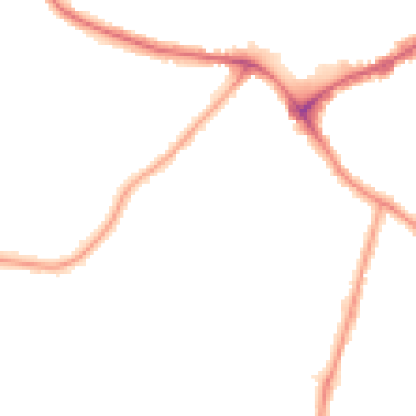 Night-time road noise heatmap for E4 7UT
