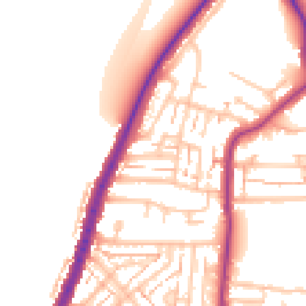 Daytime road noise heatmap for E4 8AP