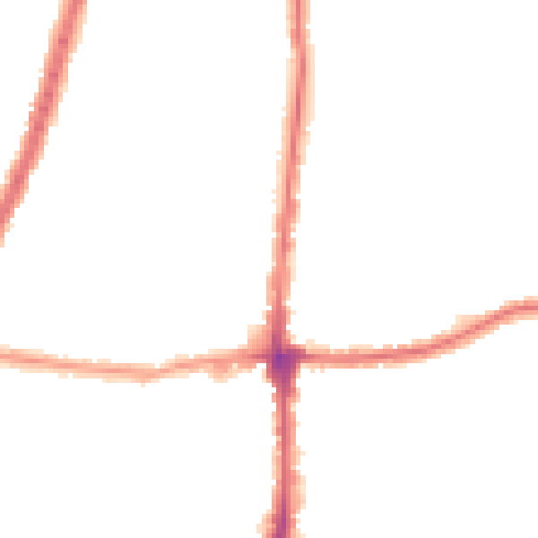Night-time road noise heatmap for E4 8DB