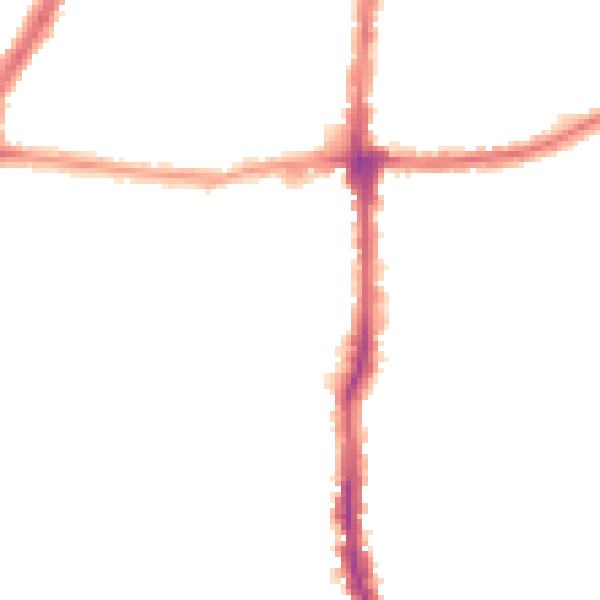 Night-time road noise heatmap for E4 8JT