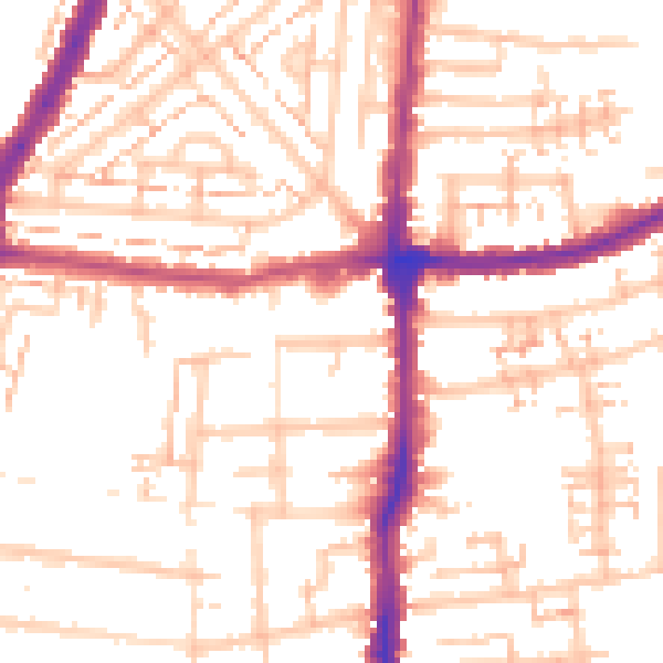 Daytime road noise heatmap for E4 8LG