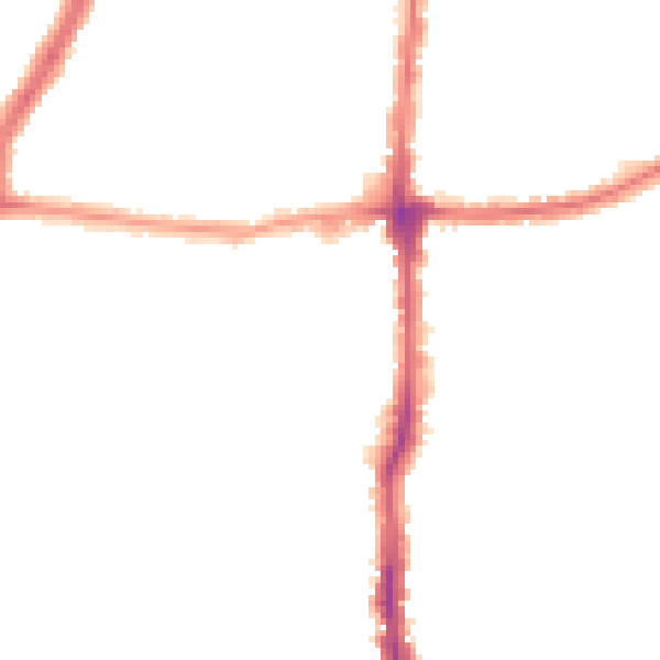 Night-time road noise heatmap for E4 8LQ