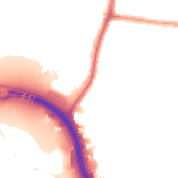 Night-time road noise heatmap for E4 8NU