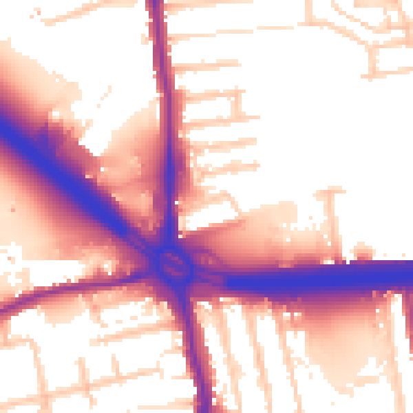 Daytime road noise heatmap for E4 8SR