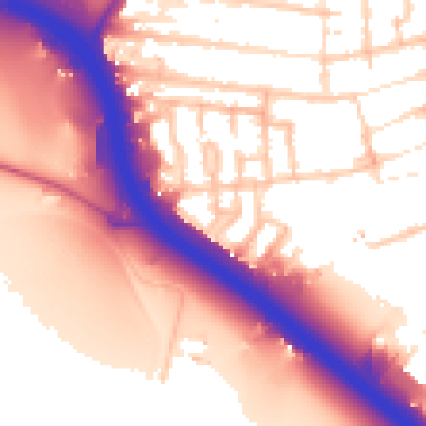 Daytime road noise heatmap for E4 8YL
