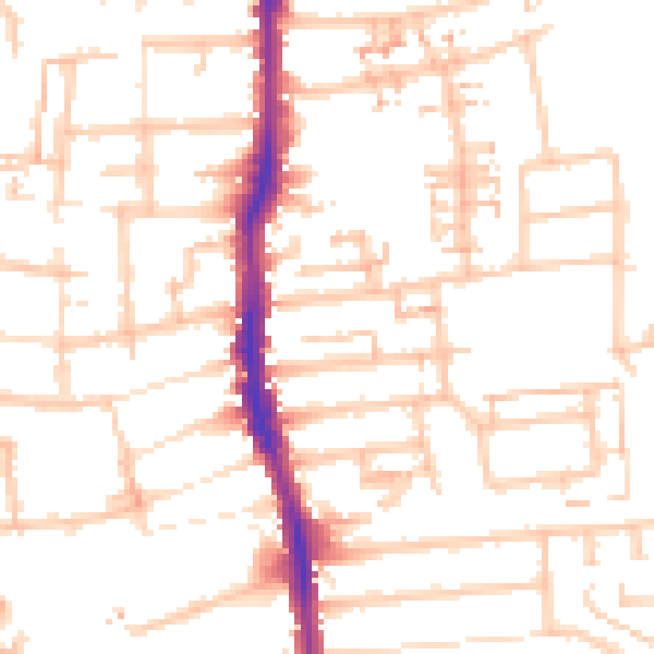Daytime road noise heatmap for E4 9AX