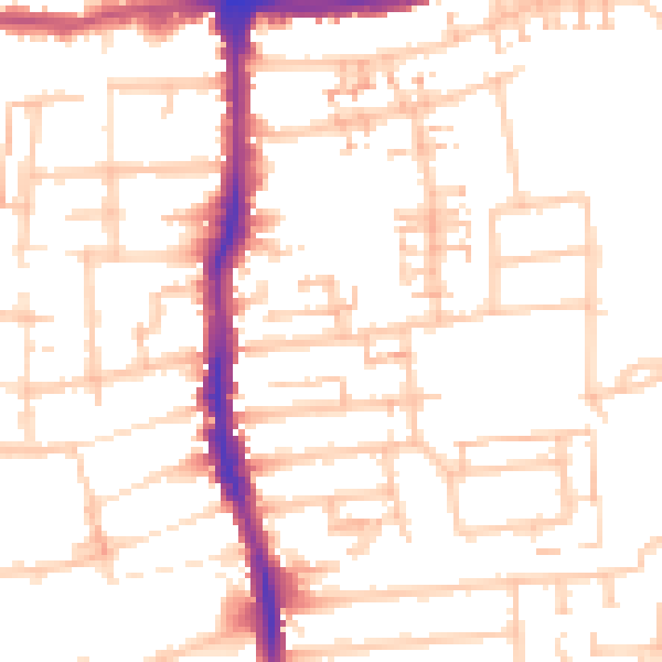 Daytime road noise heatmap for E4 9BX