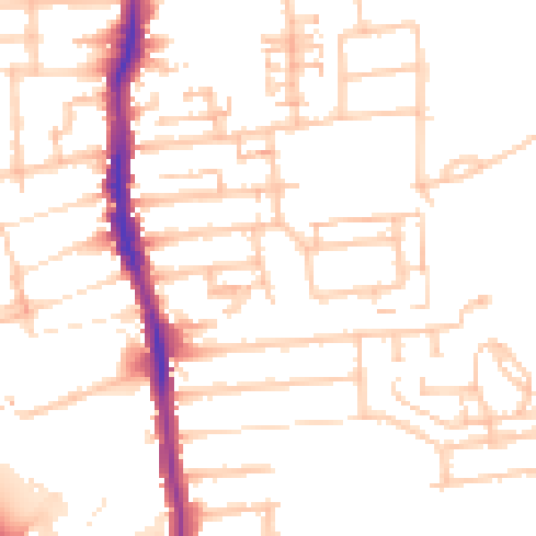 Daytime road noise heatmap for E4 9DN