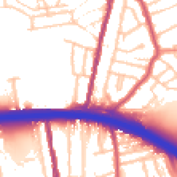 Daytime road noise heatmap for E4 9JP