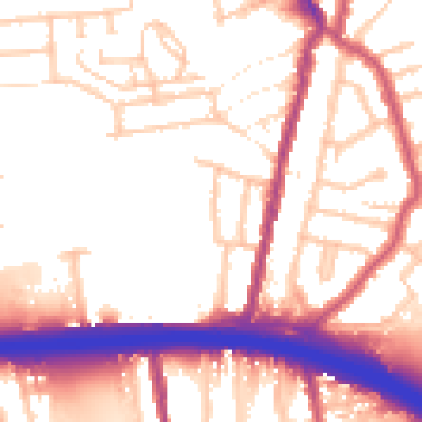 Daytime road noise heatmap for E4 9JT