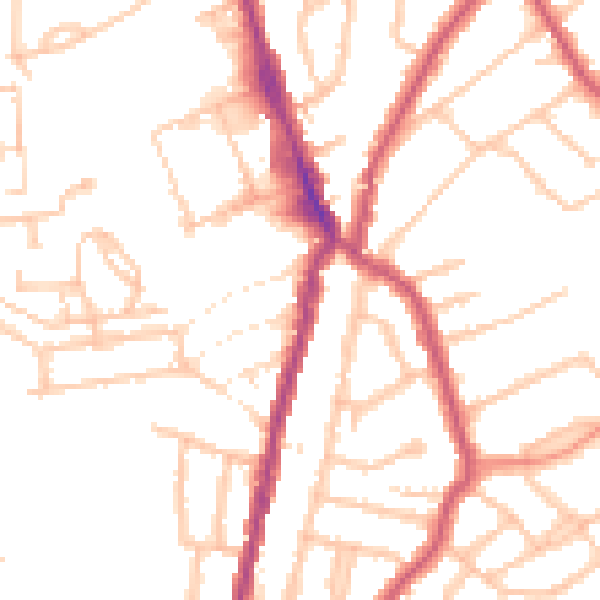 Daytime road noise heatmap for E4 9LN