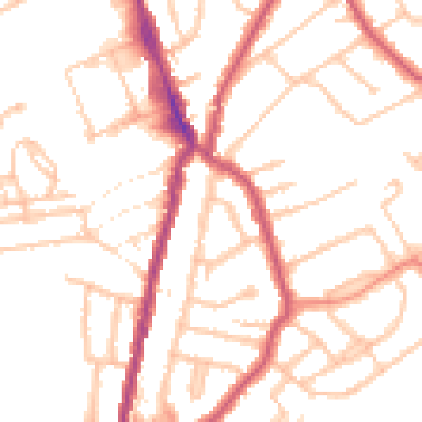 Daytime road noise heatmap for E4 9NJ