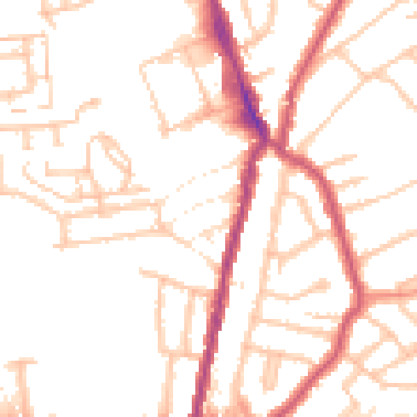 Daytime road noise heatmap for E4 9NQ