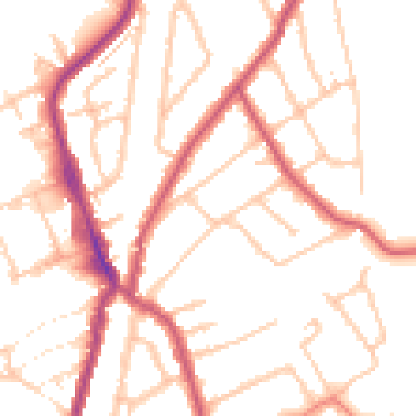 Daytime road noise heatmap for E4 9QZ