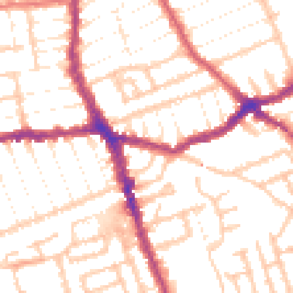 Daytime road noise heatmap for E6 1AE