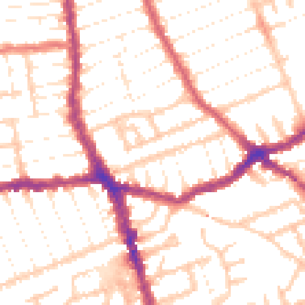Daytime road noise heatmap for E6 1AW
