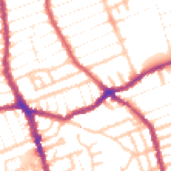 Daytime road noise heatmap for E6 1AX