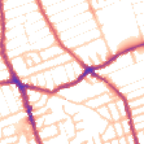 Daytime road noise heatmap for E6 1AY