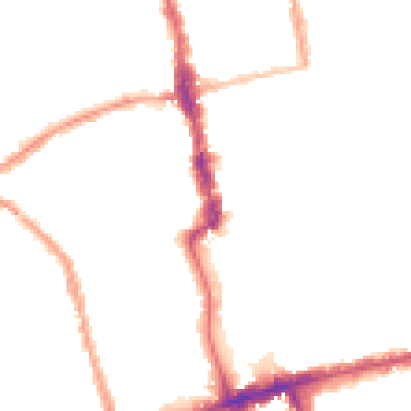 Night-time road noise heatmap for E6 1BB