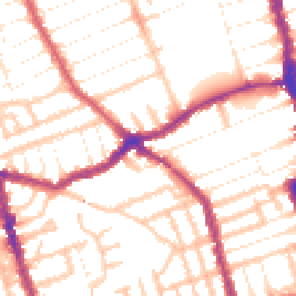 Daytime road noise heatmap for E6 1BE