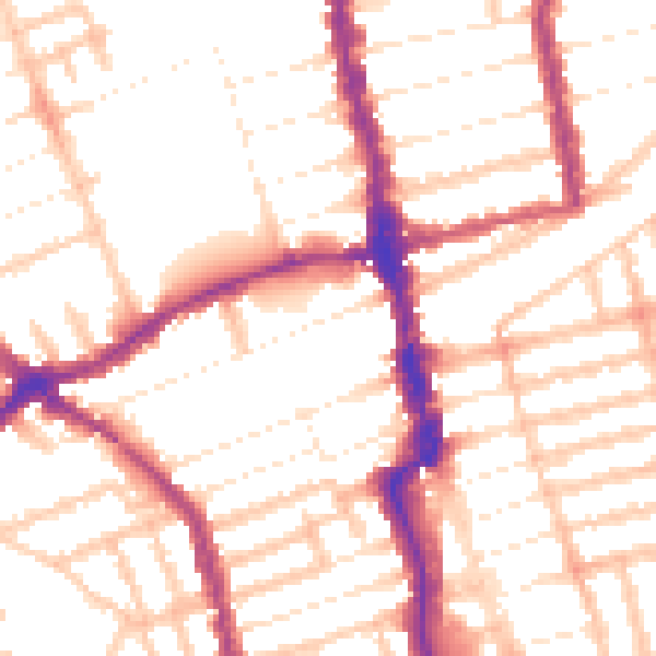 Daytime road noise heatmap for E6 1BG