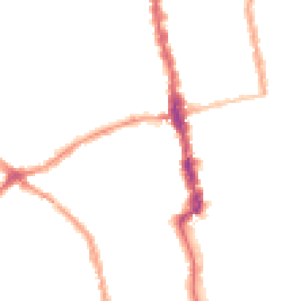 Night-time road noise heatmap for E6 1BG