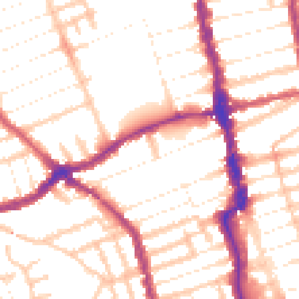 Daytime road noise heatmap for E6 1BJ