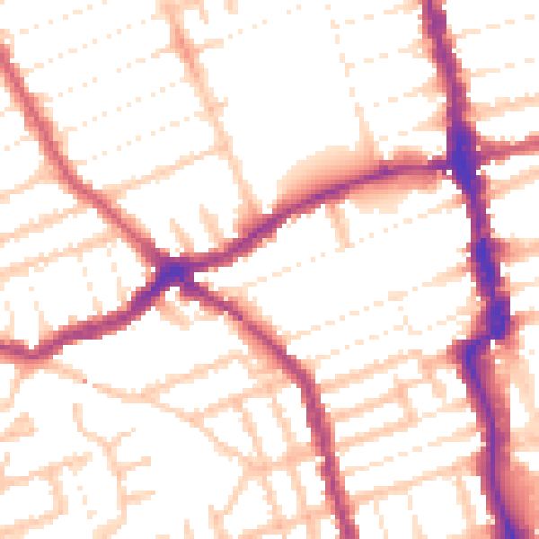 Daytime road noise heatmap for E6 1BL