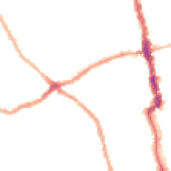Night-time road noise heatmap for E6 1BL