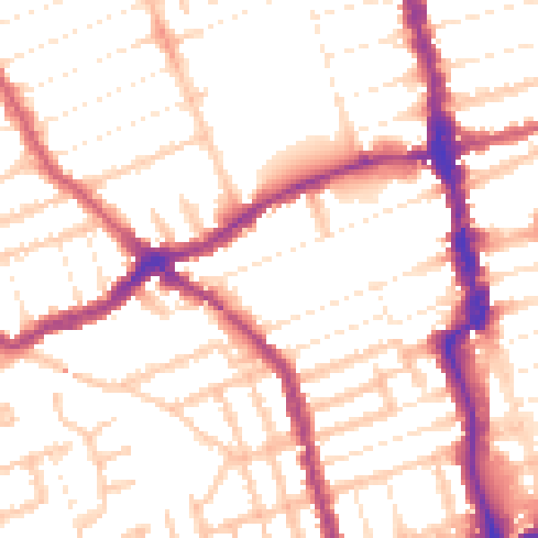 Daytime road noise heatmap for E6 1BN