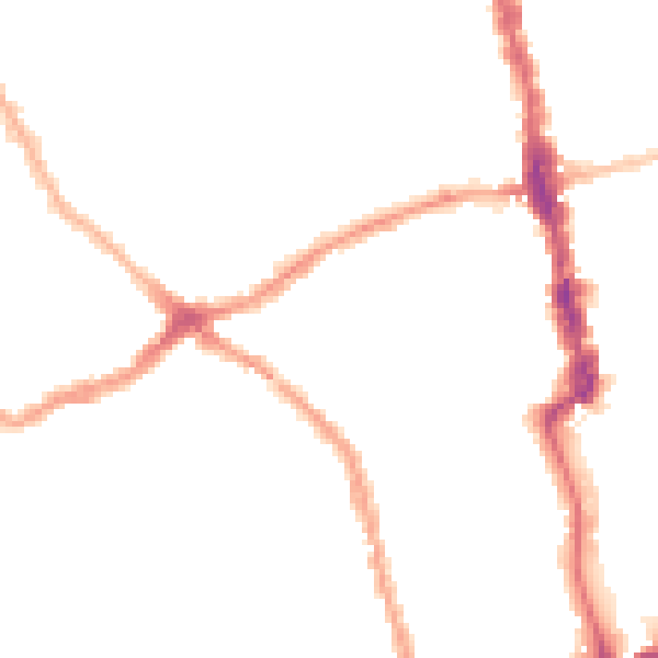 Night-time road noise heatmap for E6 1BN