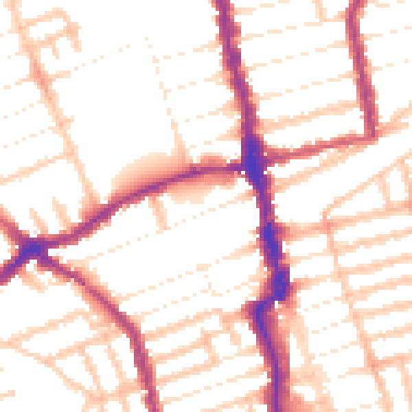 Daytime road noise heatmap for E6 1BQ
