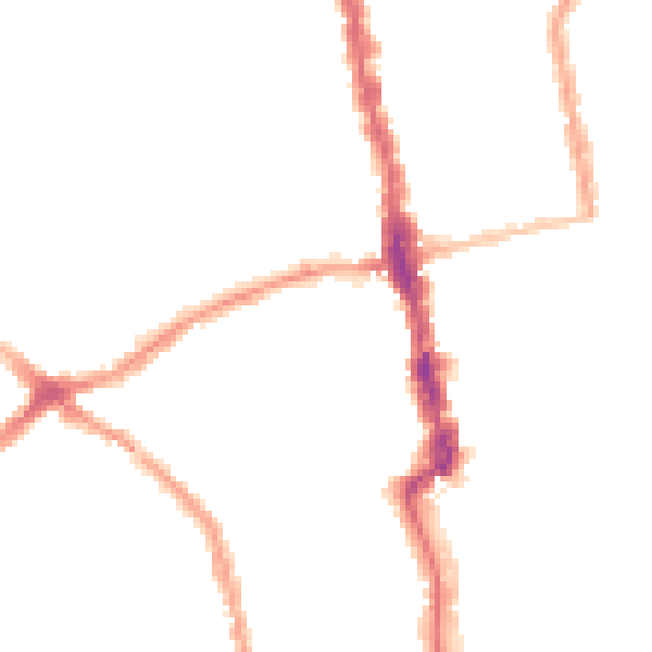 Night-time road noise heatmap for E6 1BQ