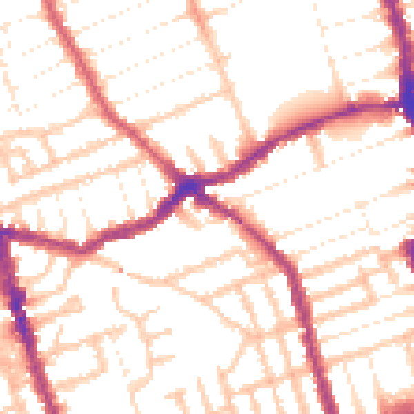 Daytime road noise heatmap for E6 1BU