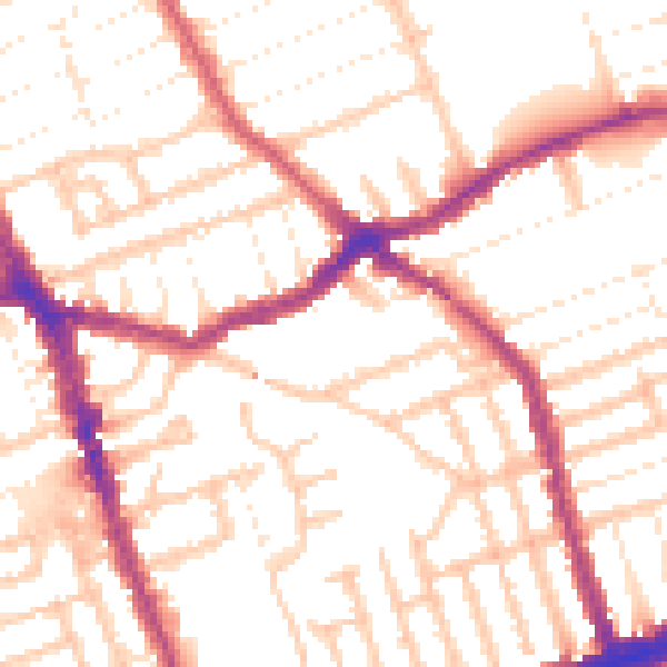 Daytime road noise heatmap for E6 1BW