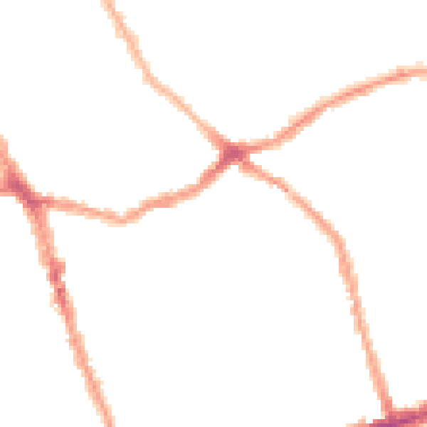 Night-time road noise heatmap for E6 1BW