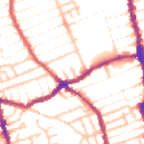 Daytime road noise heatmap for E6 1DE