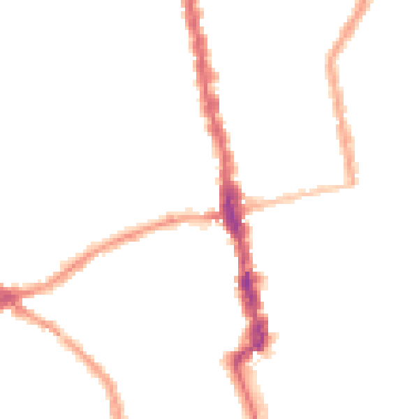 Night-time road noise heatmap for E6 1DH