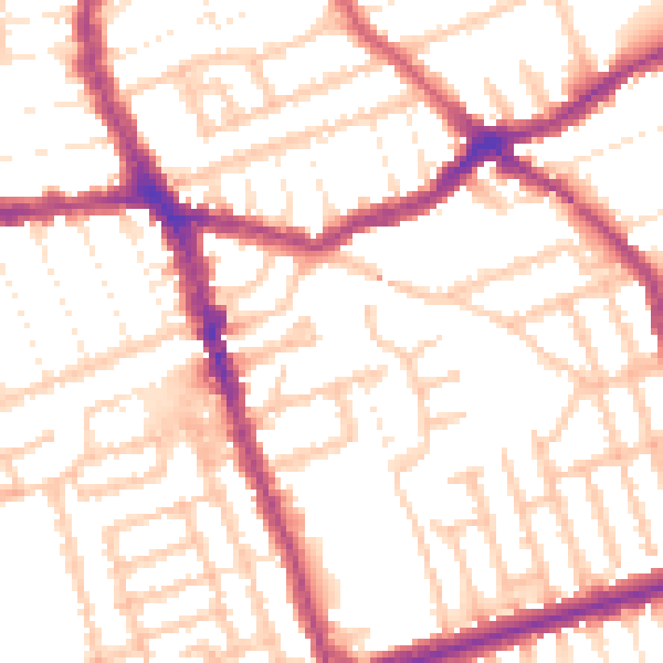 Daytime road noise heatmap for E6 1DU