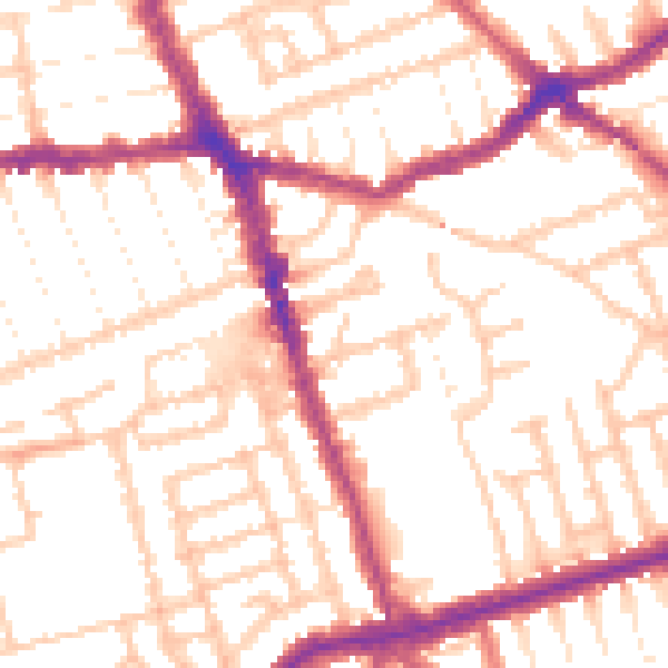 Daytime road noise heatmap for E6 1DX