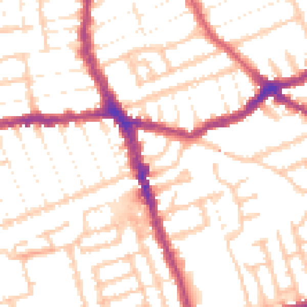 Daytime road noise heatmap for E6 1ED