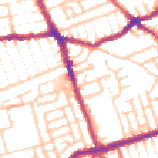 Daytime road noise heatmap for E6 1EL