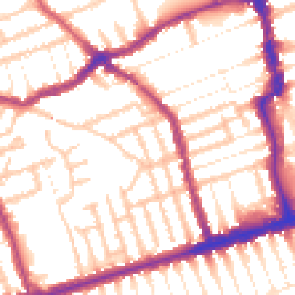 Daytime road noise heatmap for E6 1HE