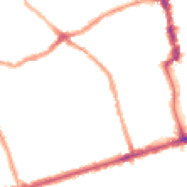Night-time road noise heatmap for E6 1HE