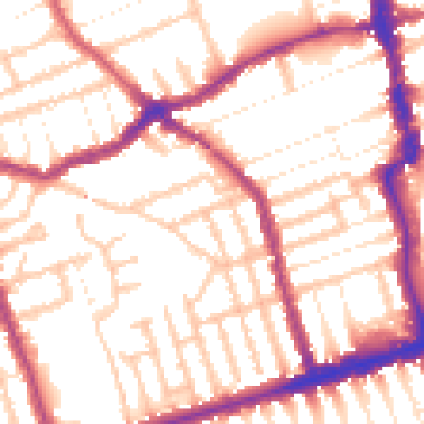 Daytime road noise heatmap for E6 1HG