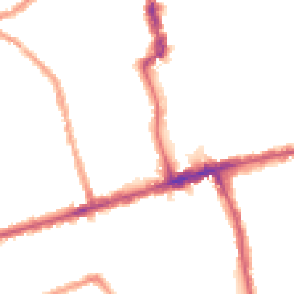 Night-time road noise heatmap for E6 1NP
