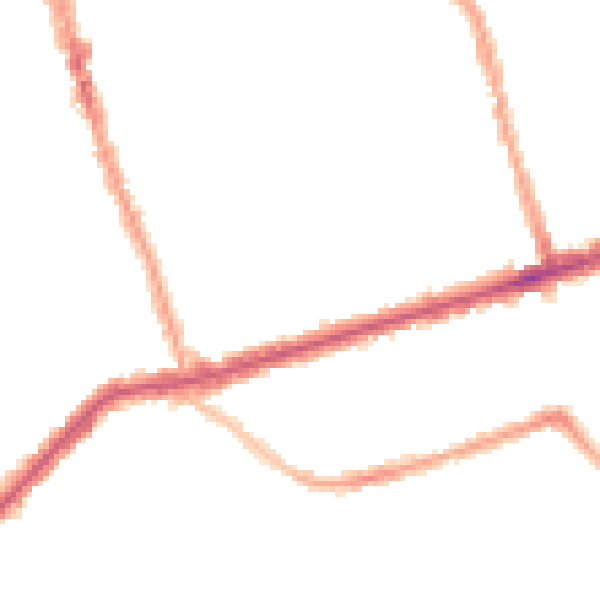Night-time road noise heatmap for E6 1QD