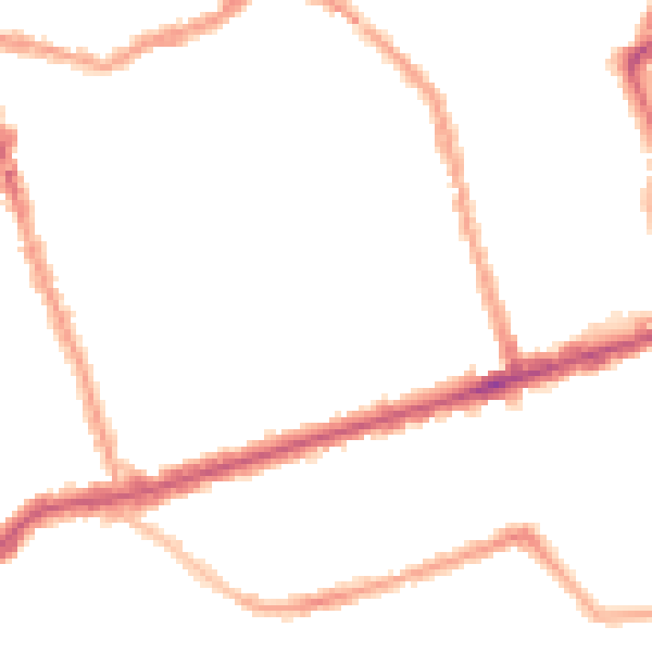 Night-time road noise heatmap for E6 1QS